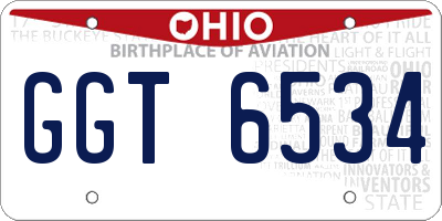 OH license plate GGT6534
