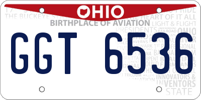 OH license plate GGT6536