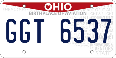 OH license plate GGT6537