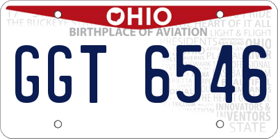OH license plate GGT6546
