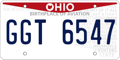 OH license plate GGT6547