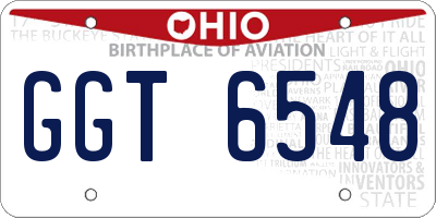 OH license plate GGT6548
