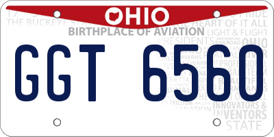 OH license plate GGT6560
