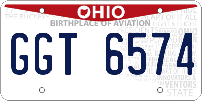 OH license plate GGT6574