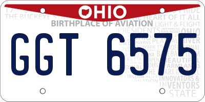 OH license plate GGT6575