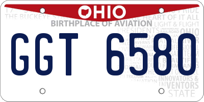 OH license plate GGT6580