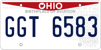 OH license plate GGT6583