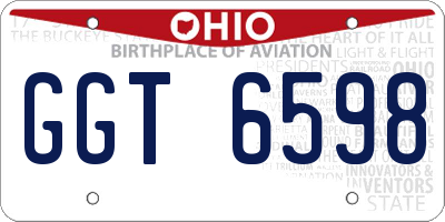 OH license plate GGT6598
