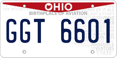 OH license plate GGT6601
