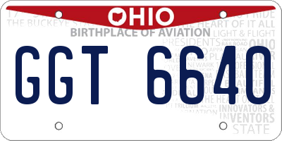 OH license plate GGT6640