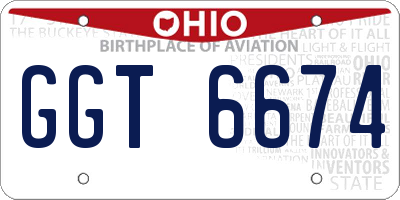 OH license plate GGT6674