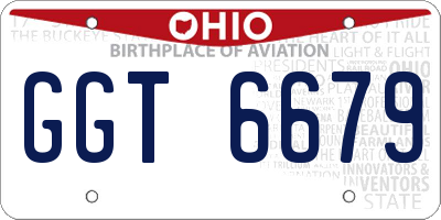 OH license plate GGT6679