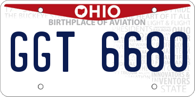 OH license plate GGT6680