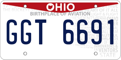 OH license plate GGT6691