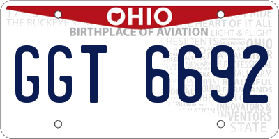 OH license plate GGT6692