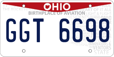 OH license plate GGT6698