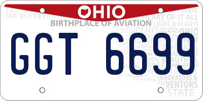 OH license plate GGT6699