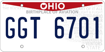 OH license plate GGT6701