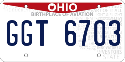 OH license plate GGT6703