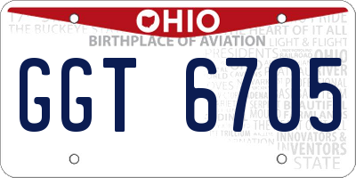 OH license plate GGT6705