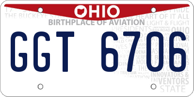 OH license plate GGT6706