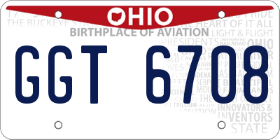 OH license plate GGT6708