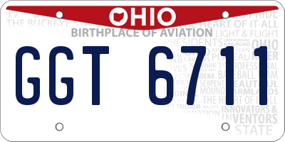 OH license plate GGT6711