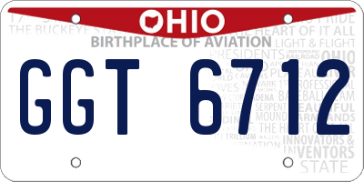 OH license plate GGT6712
