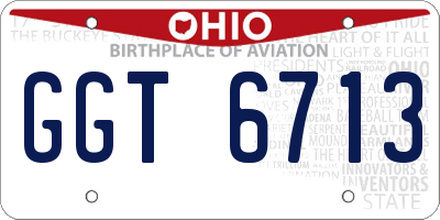 OH license plate GGT6713