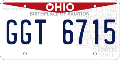 OH license plate GGT6715