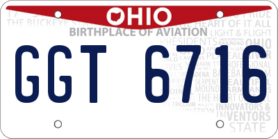 OH license plate GGT6716