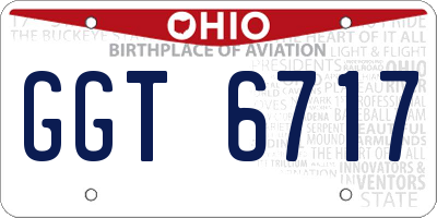OH license plate GGT6717