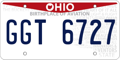 OH license plate GGT6727