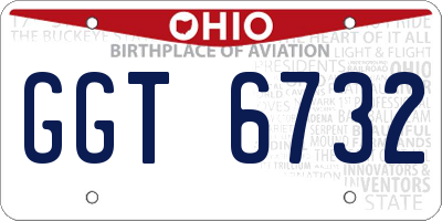OH license plate GGT6732