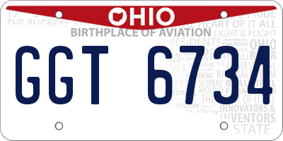 OH license plate GGT6734