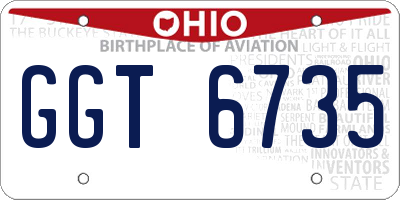 OH license plate GGT6735
