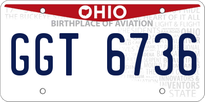 OH license plate GGT6736