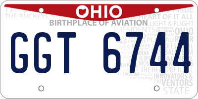 OH license plate GGT6744