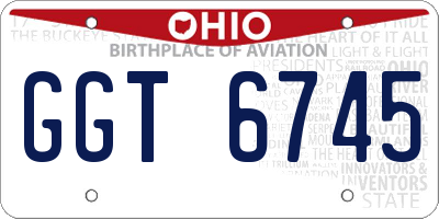 OH license plate GGT6745