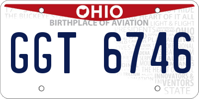 OH license plate GGT6746
