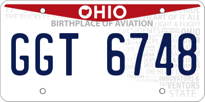 OH license plate GGT6748