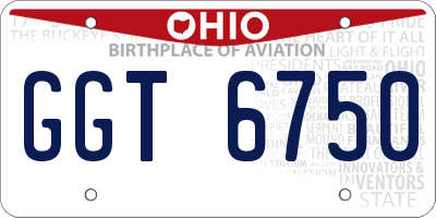 OH license plate GGT6750