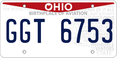 OH license plate GGT6753