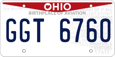 OH license plate GGT6760