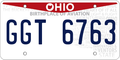 OH license plate GGT6763