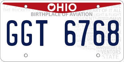 OH license plate GGT6768