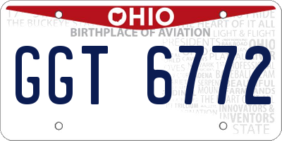 OH license plate GGT6772