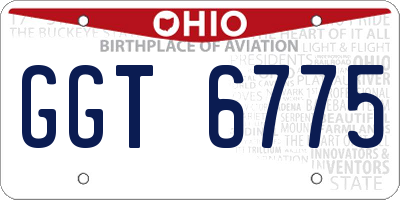 OH license plate GGT6775