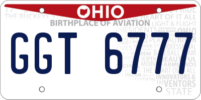 OH license plate GGT6777