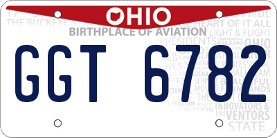 OH license plate GGT6782